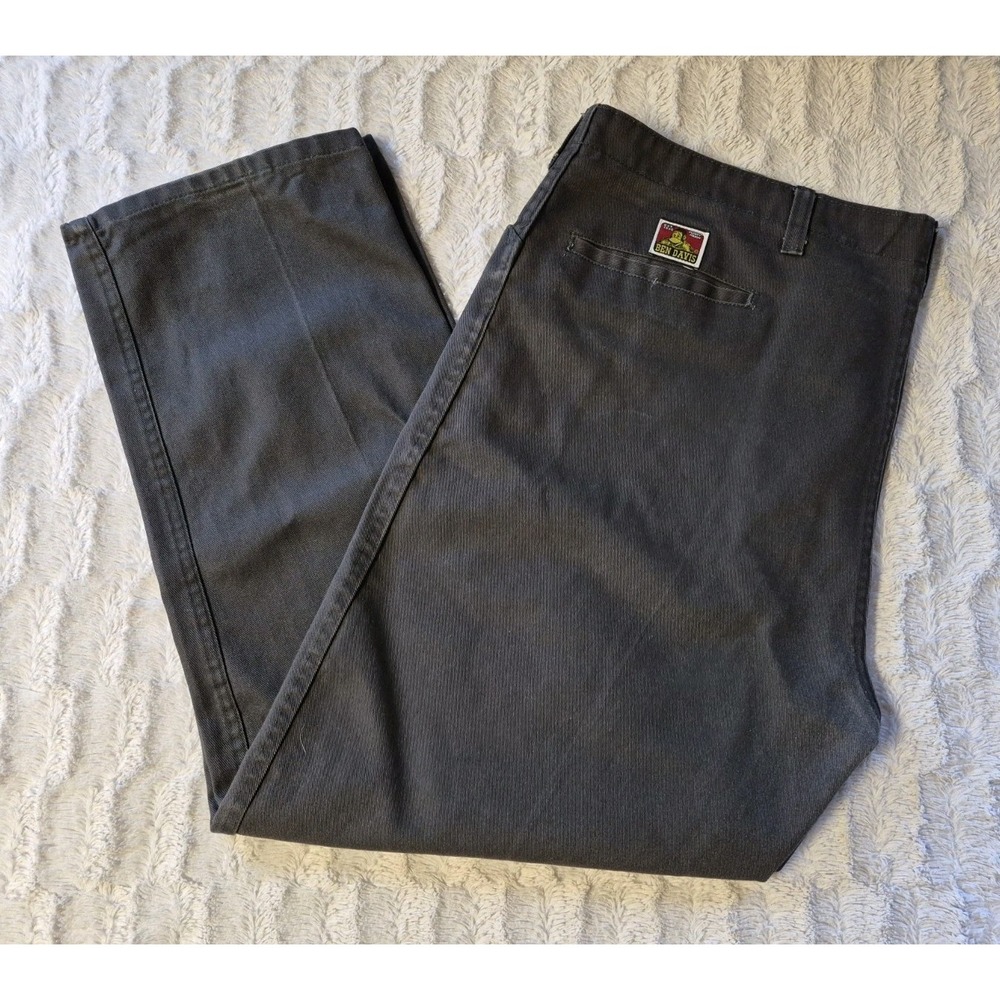 Vintage Ben Davis Charcoal Gray Work Pants Men's 46x31 Straight Leg 90s-Y2K USA